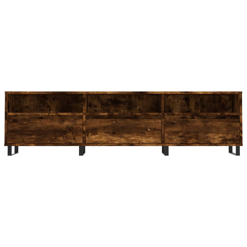 vidaXL Comodă TV, stejar fumuriu, 150x30x44,5 cm, lemn prelucrat