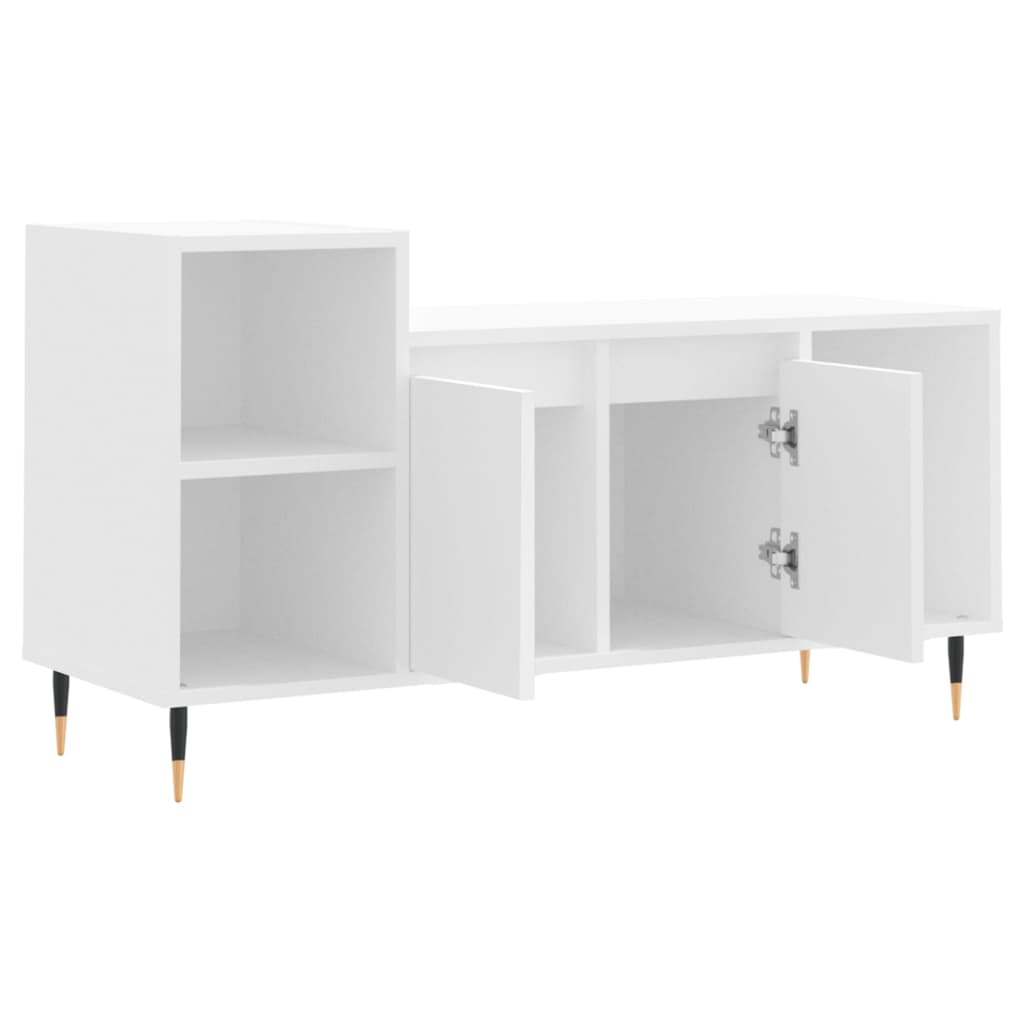 vidaXL Comodă TV, alb, 100x35x55 cm, lemn prelucrat