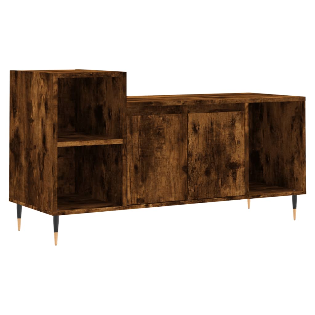 vidaXL Comodă TV, stejar fumuriu, 100x35x55 cm, lemn prelucrat vidaXL Comodă TV, stejar fumuriu, 100x35x55 cm, lemn prelucrat