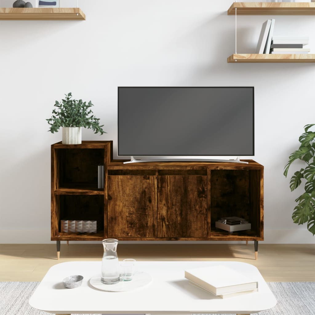 vidaXL Comodă TV, stejar fumuriu, 100x35x55 cm, lemn prelucrat vidaXL Comodă TV, stejar fumuriu, 100x35x55 cm, lemn prelucrat
