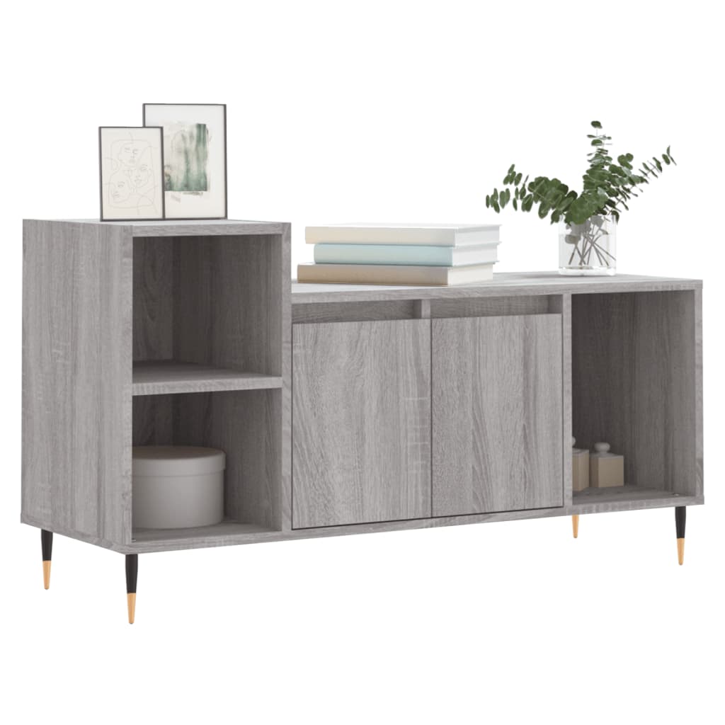 vidaXL Comodă TV, gri sonoma, 100x35x55 cm, lemn prelucrat vidaXL Comodă TV, gri sonoma, 100x35x55 cm, lemn prelucrat