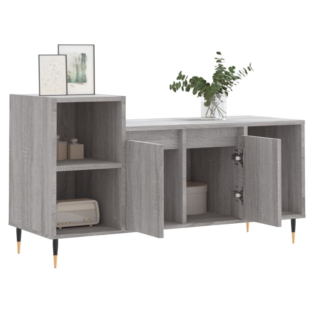 vidaXL Comodă TV, gri sonoma, 100x35x55 cm, lemn prelucrat vidaXL Comodă TV, gri sonoma, 100x35x55 cm, lemn prelucrat