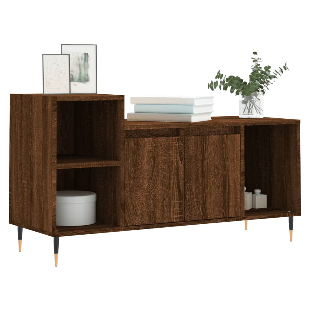 vidaXL Comodă TV, stejar maro, 100x35x55 cm, lemn prelucrat