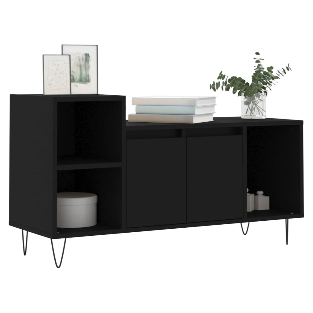 vidaXL Comodă TV, negru, 100x35x55 cm, lemn prelucrat