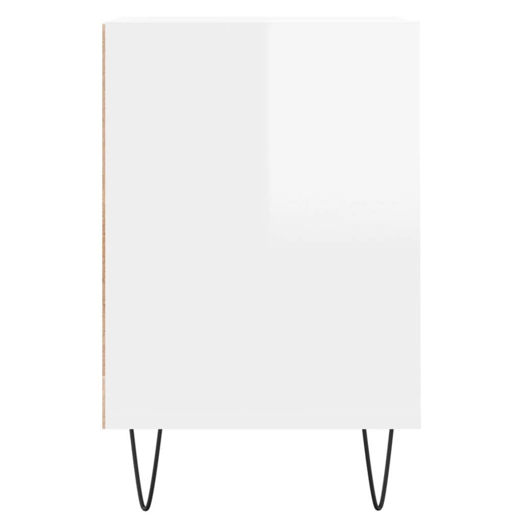 vidaXL Comodă TV, alb extralucios, 100x35x55 cm, lemn prelucrat