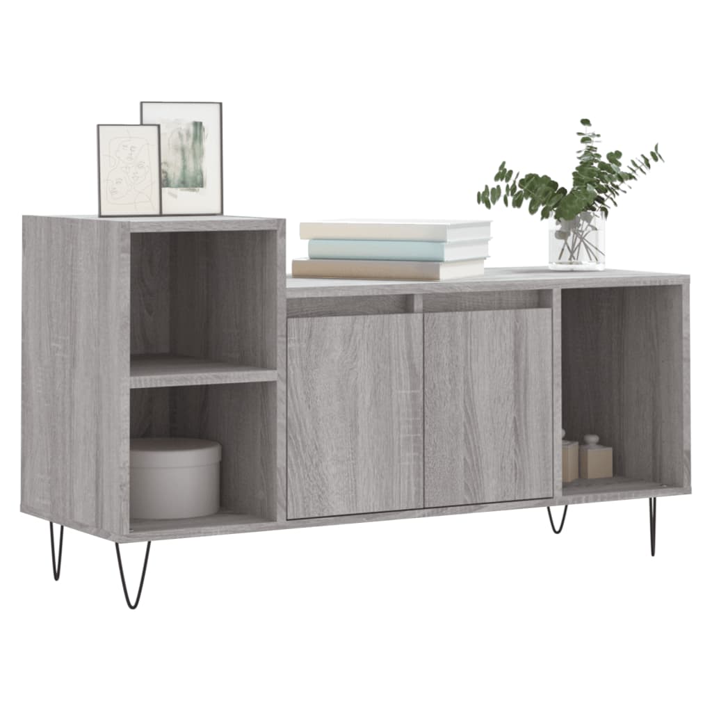 vidaXL Comodă TV, gri sonoma, 100x35x55 cm, lemn prelucrat vidaXL Comodă TV, gri sonoma, 100x35x55 cm, lemn prelucrat