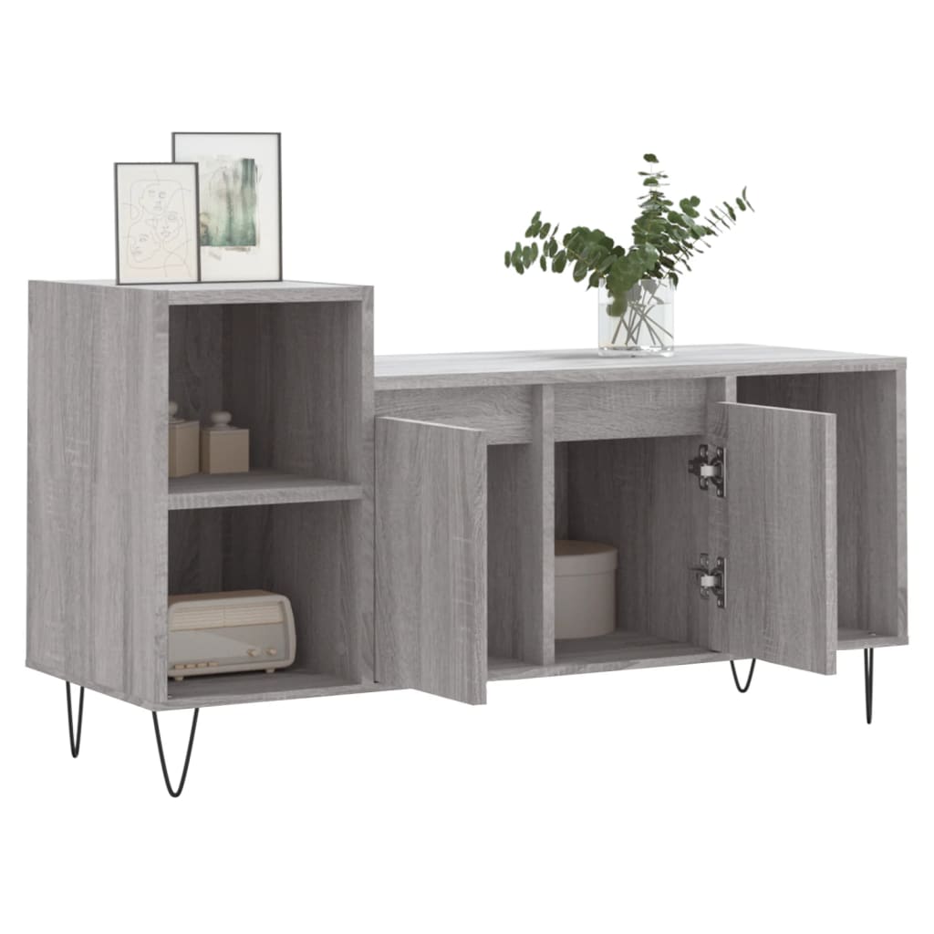 vidaXL Comodă TV, gri sonoma, 100x35x55 cm, lemn prelucrat vidaXL Comodă TV, gri sonoma, 100x35x55 cm, lemn prelucrat