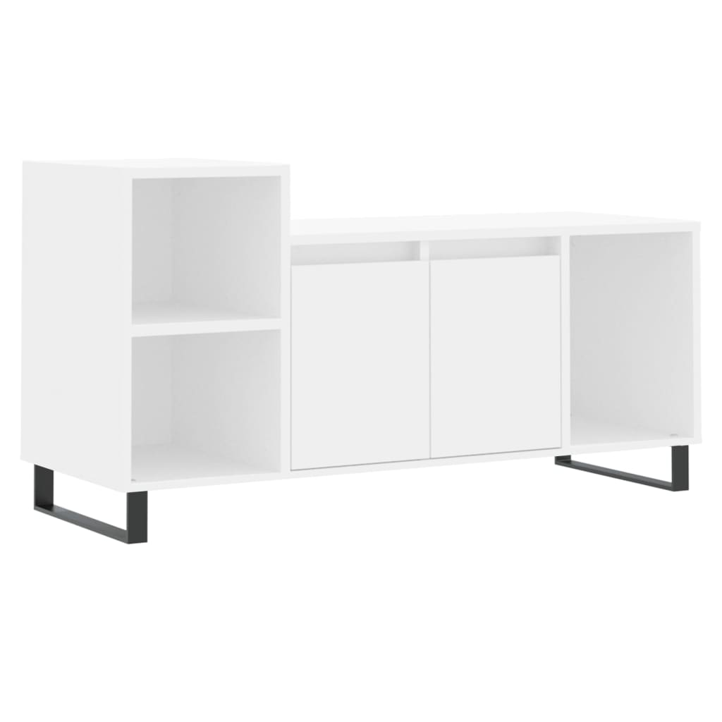 vidaXL Comodă TV, alb, 100x35x55 cm, lemn prelucrat