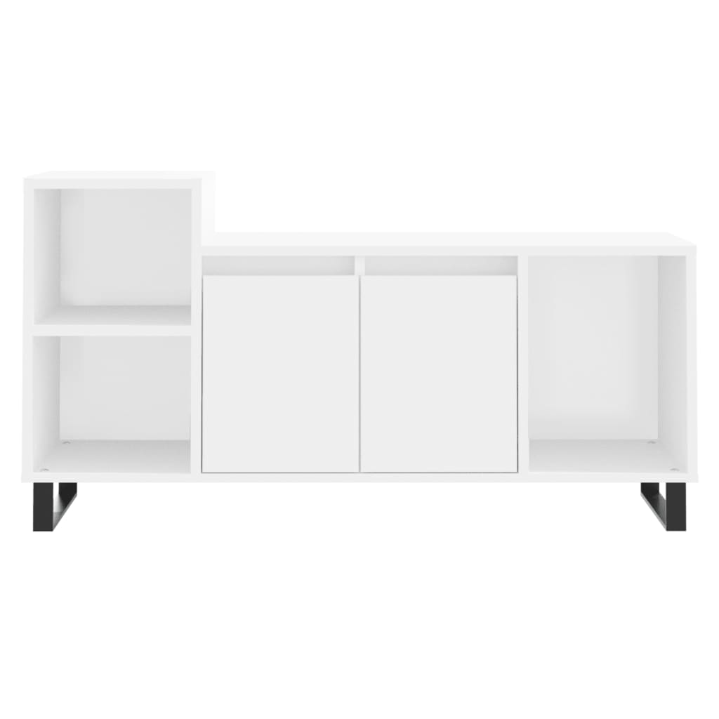 vidaXL Comodă TV, alb, 100x35x55 cm, lemn prelucrat