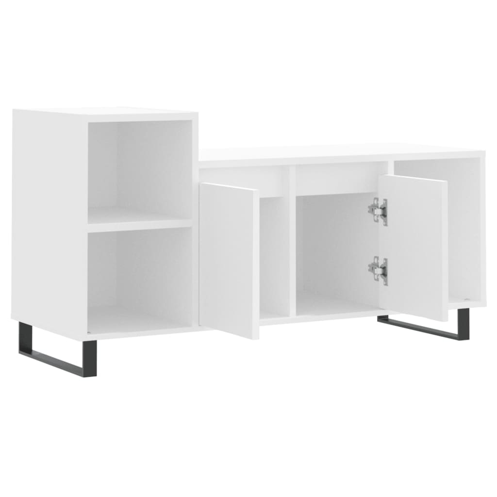 vidaXL Comodă TV, alb, 100x35x55 cm, lemn prelucrat