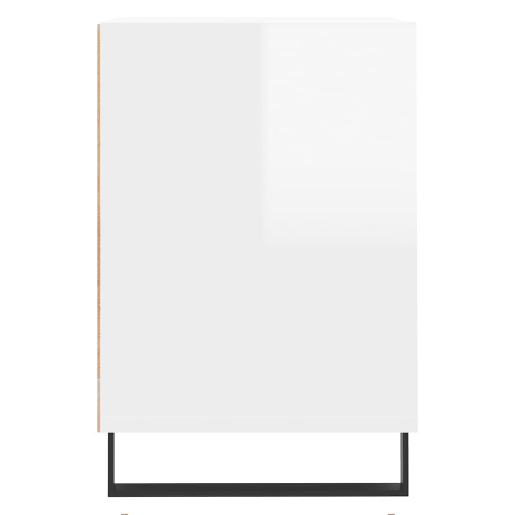 vidaXL Comodă TV, alb extralucios, 100x35x55 cm, lemn prelucrat