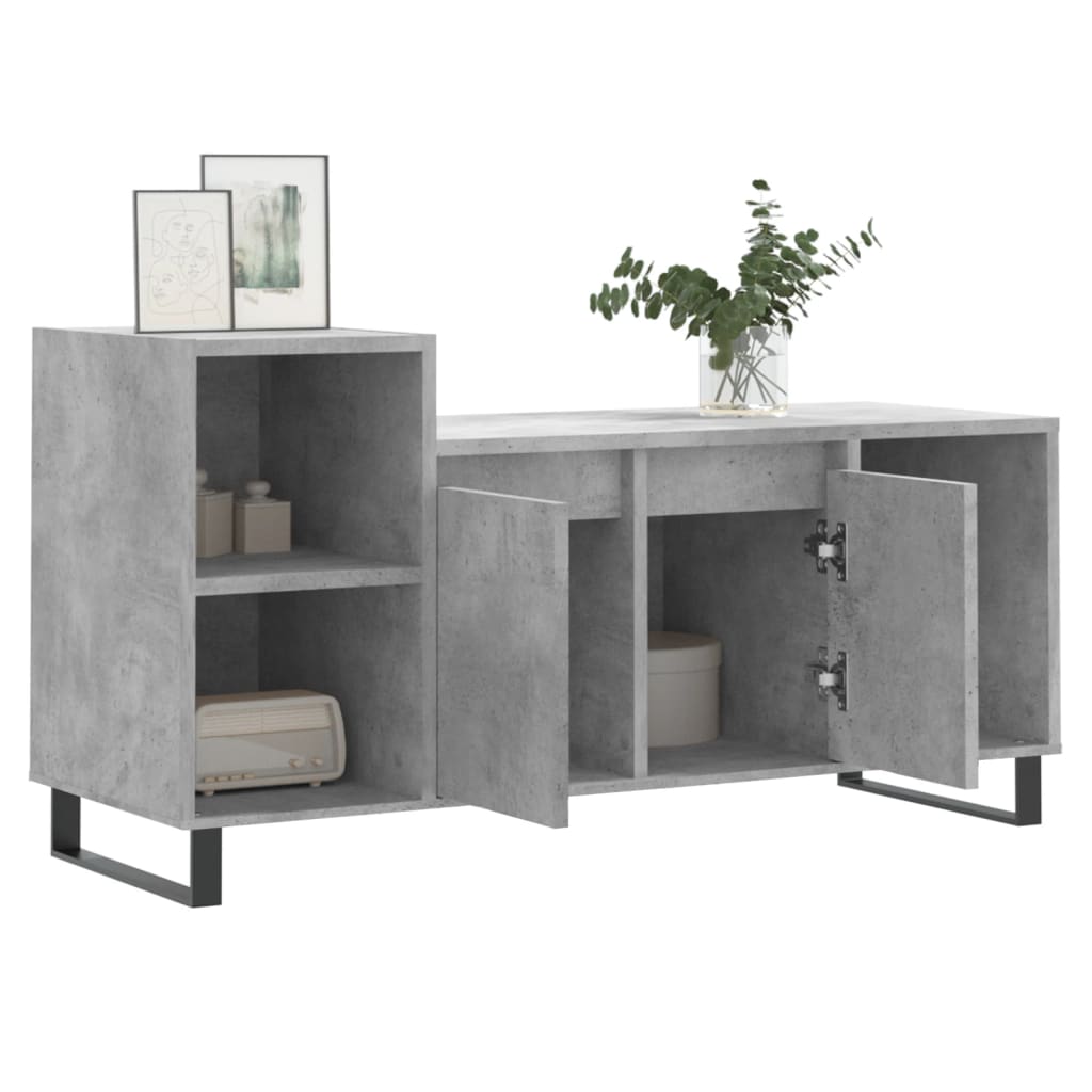 vidaXL Comodă TV, gri beton, 100x35x55 cm, lemn prelucrat vidaXL Comodă TV, gri beton, 100x35x55 cm, lemn prelucrat