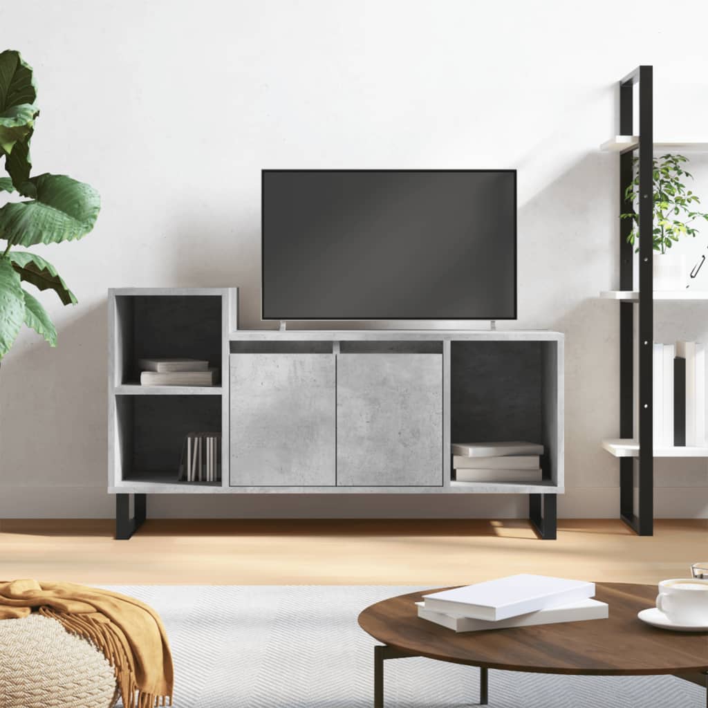 vidaXL Comodă TV, gri beton, 100x35x55 cm, lemn prelucrat vidaXL Comodă TV, gri beton, 100x35x55 cm, lemn prelucrat