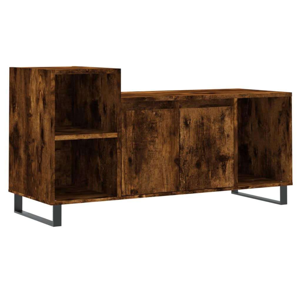 vidaXL Comodă TV, stejar fumuriu, 100x35x55 cm, lemn prelucrat vidaXL Comodă TV, stejar fumuriu, 100x35x55 cm, lemn prelucrat