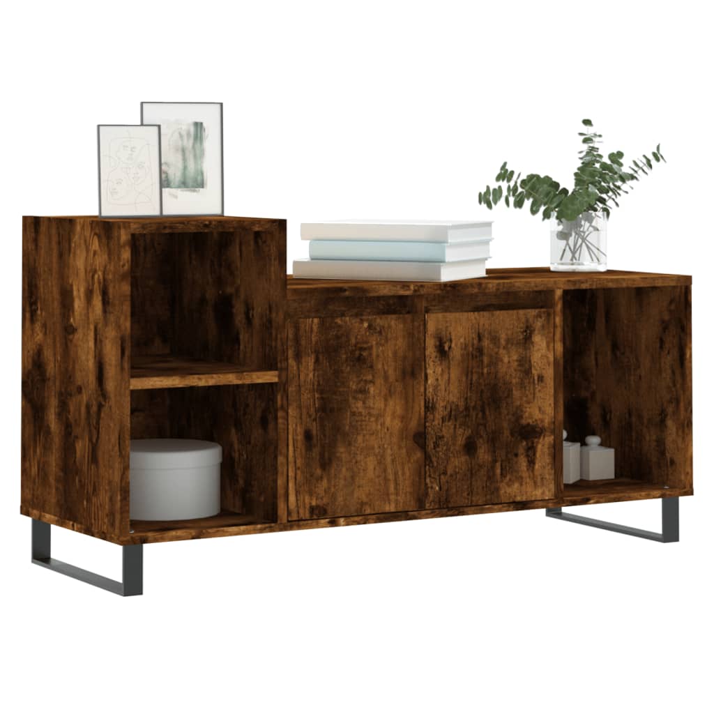 vidaXL Comodă TV, stejar fumuriu, 100x35x55 cm, lemn prelucrat vidaXL Comodă TV, stejar fumuriu, 100x35x55 cm, lemn prelucrat