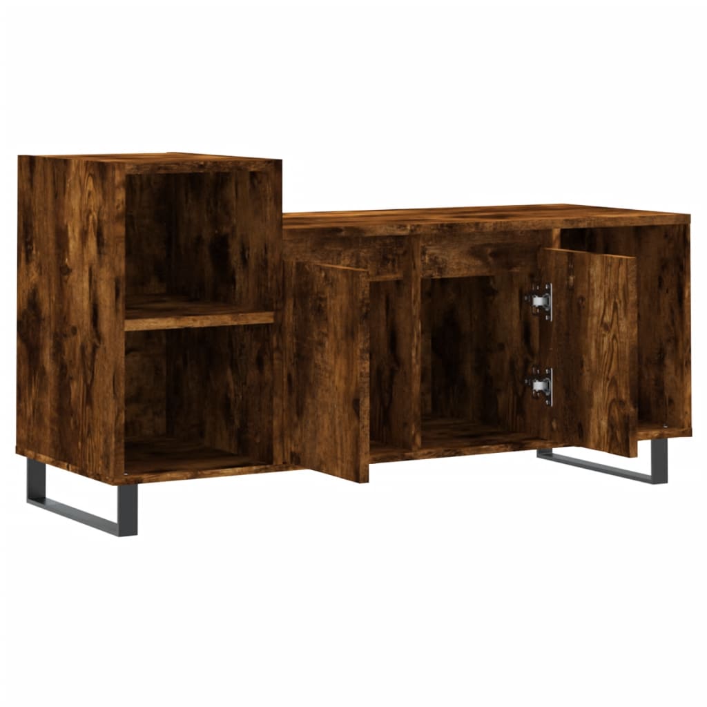 vidaXL Comodă TV, stejar fumuriu, 100x35x55 cm, lemn prelucrat vidaXL Comodă TV, stejar fumuriu, 100x35x55 cm, lemn prelucrat