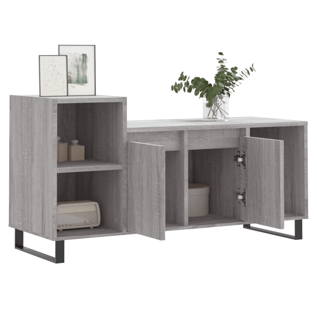 vidaXL Comodă TV, gri sonoma, 100x35x55 cm, lemn prelucrat vidaXL Comodă TV, gri sonoma, 100x35x55 cm, lemn prelucrat