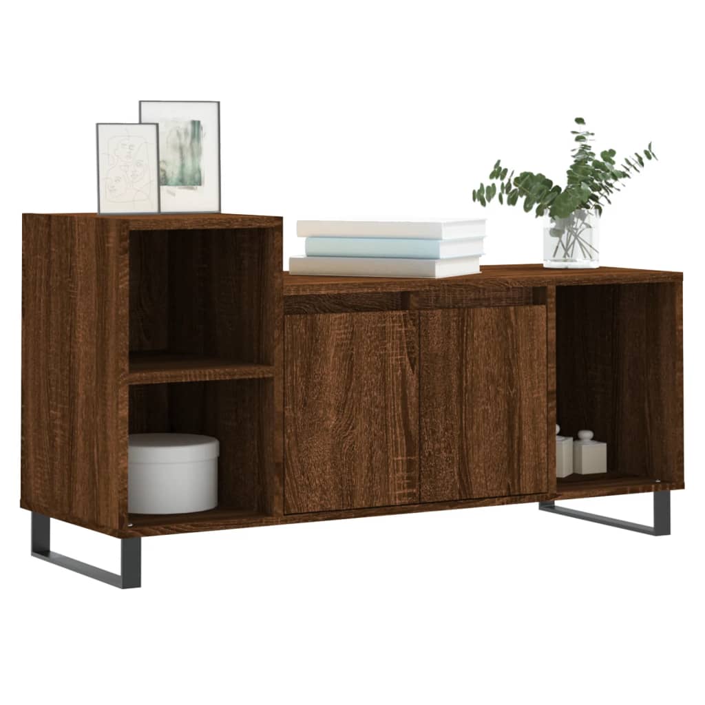 vidaXL Comodă TV, stejar maro, 100x35x55 cm, lemn prelucrat