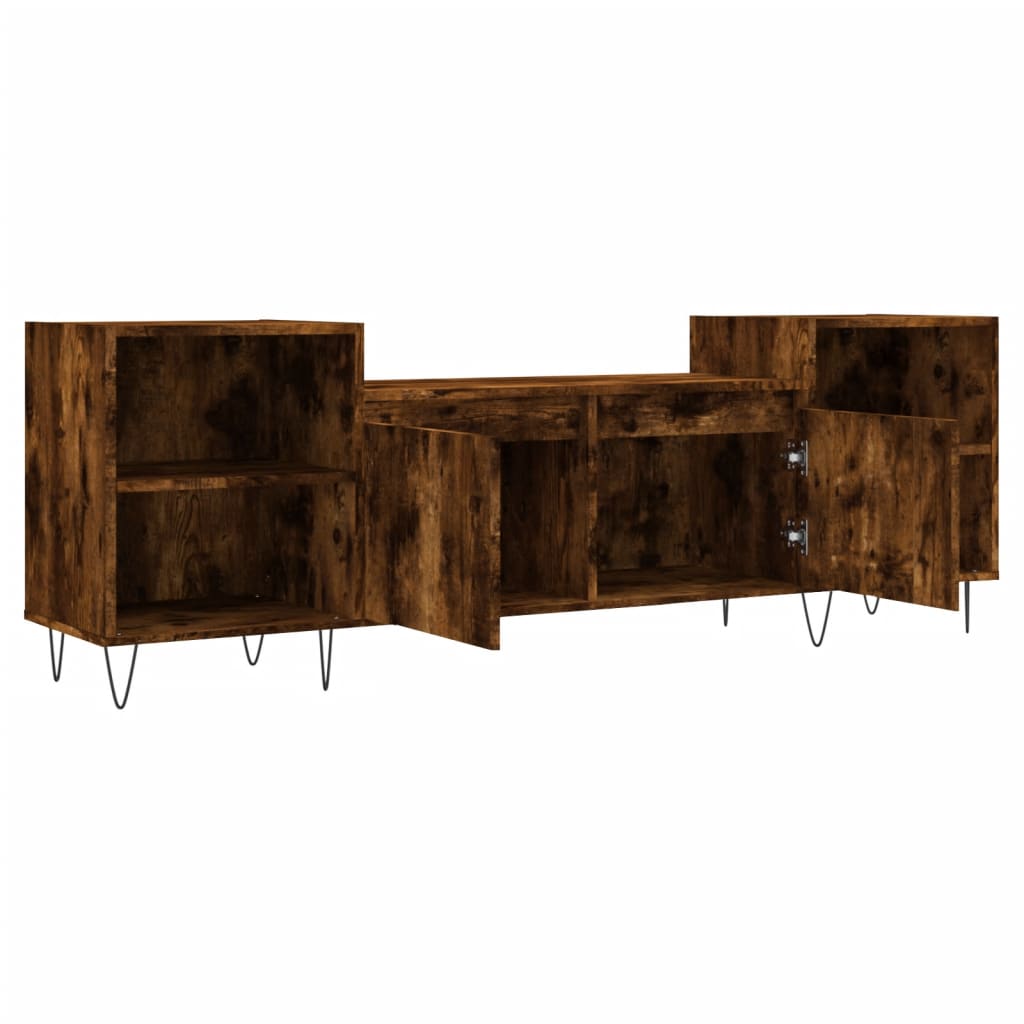 vidaXL Comodă TV, stejar fumuriu, 160x35x55 cm, lemn prelucrat