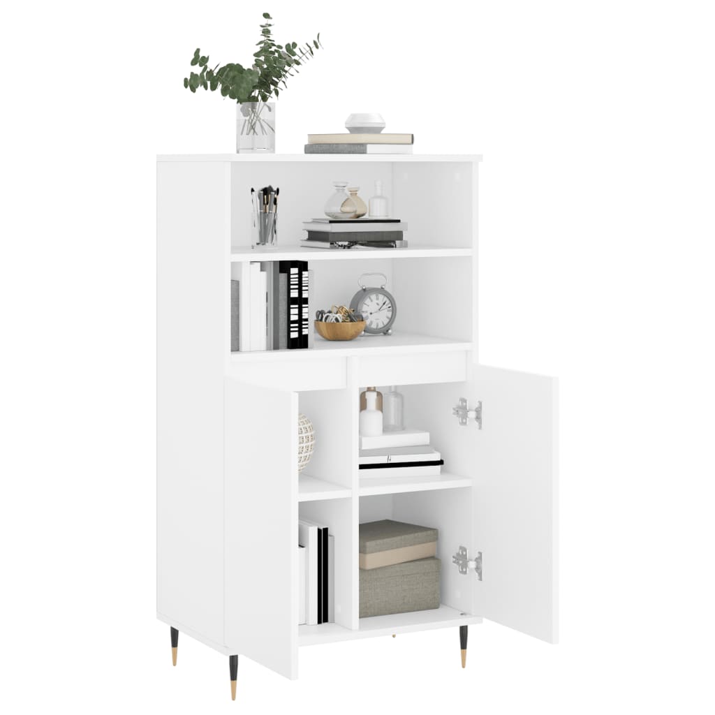 vidaXL Bufet înalt, alb, 60x36x110 cm, lemn prelucrat