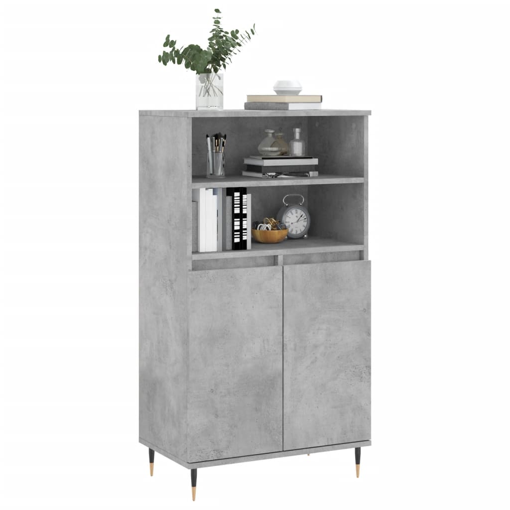 vidaXL Dulap înalt, gri beton, 60x36x110 cm, lemn compozit