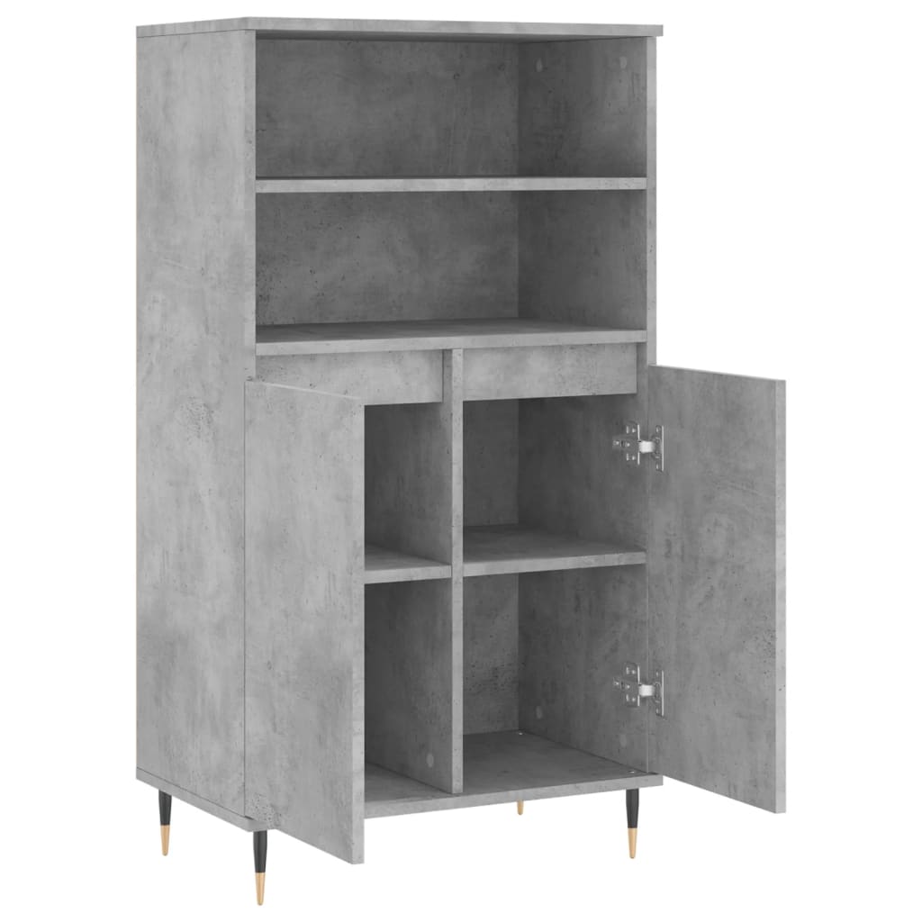 vidaXL Dulap înalt, gri beton, 60x36x110 cm, lemn compozit