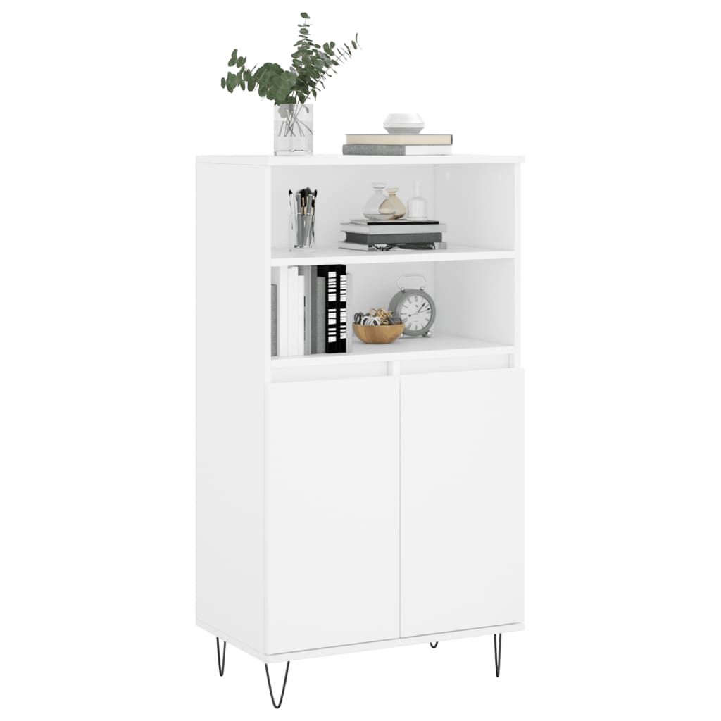 vidaXL Bufet înalt, alb, 60x36x110 cm, lemn prelucrat vidaXL Bufet înalt, alb, 60x36x110 cm, lemn prelucrat