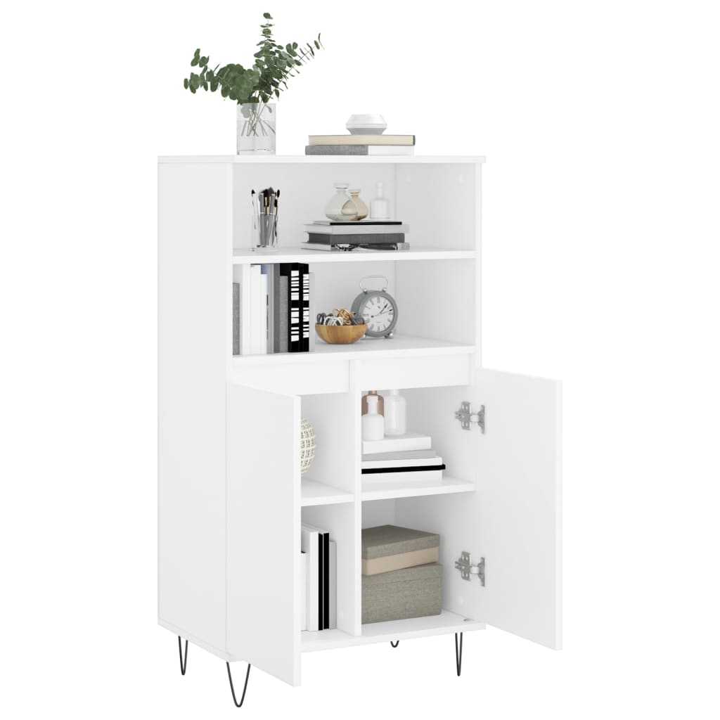 vidaXL Bufet înalt, alb, 60x36x110 cm, lemn prelucrat vidaXL Bufet înalt, alb, 60x36x110 cm, lemn prelucrat