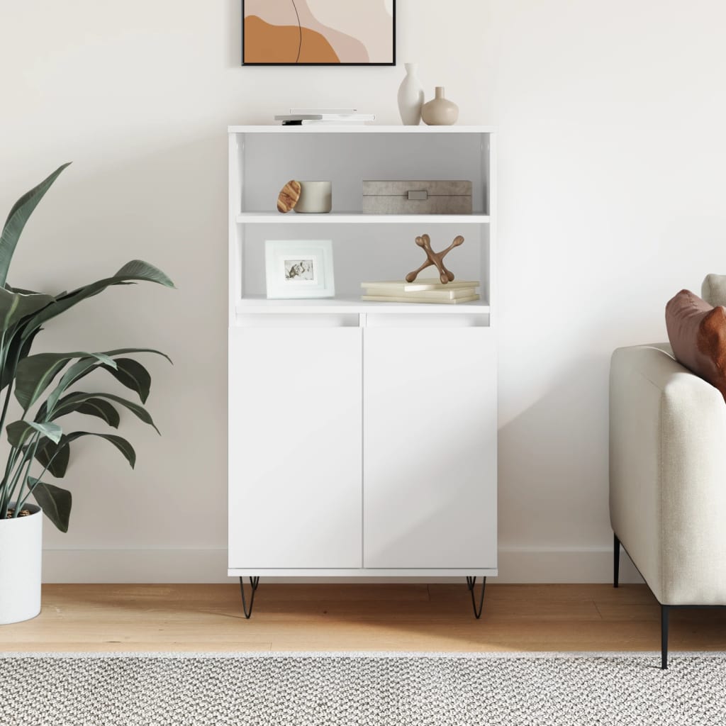 vidaXL Bufet înalt, alb, 60x36x110 cm, lemn prelucrat vidaXL Bufet înalt, alb, 60x36x110 cm, lemn prelucrat