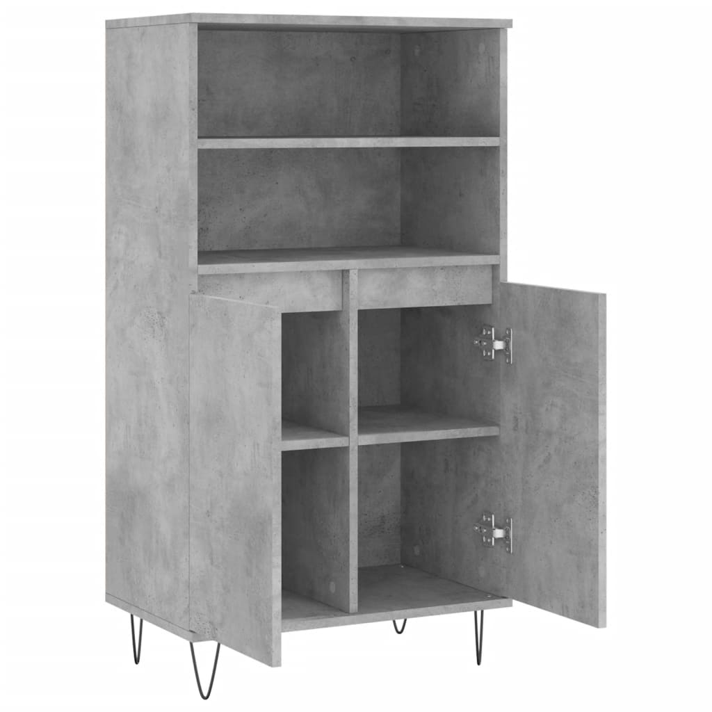 vidaXL Dulap înalt, gri beton, 60x36x110 cm, lemn compozit