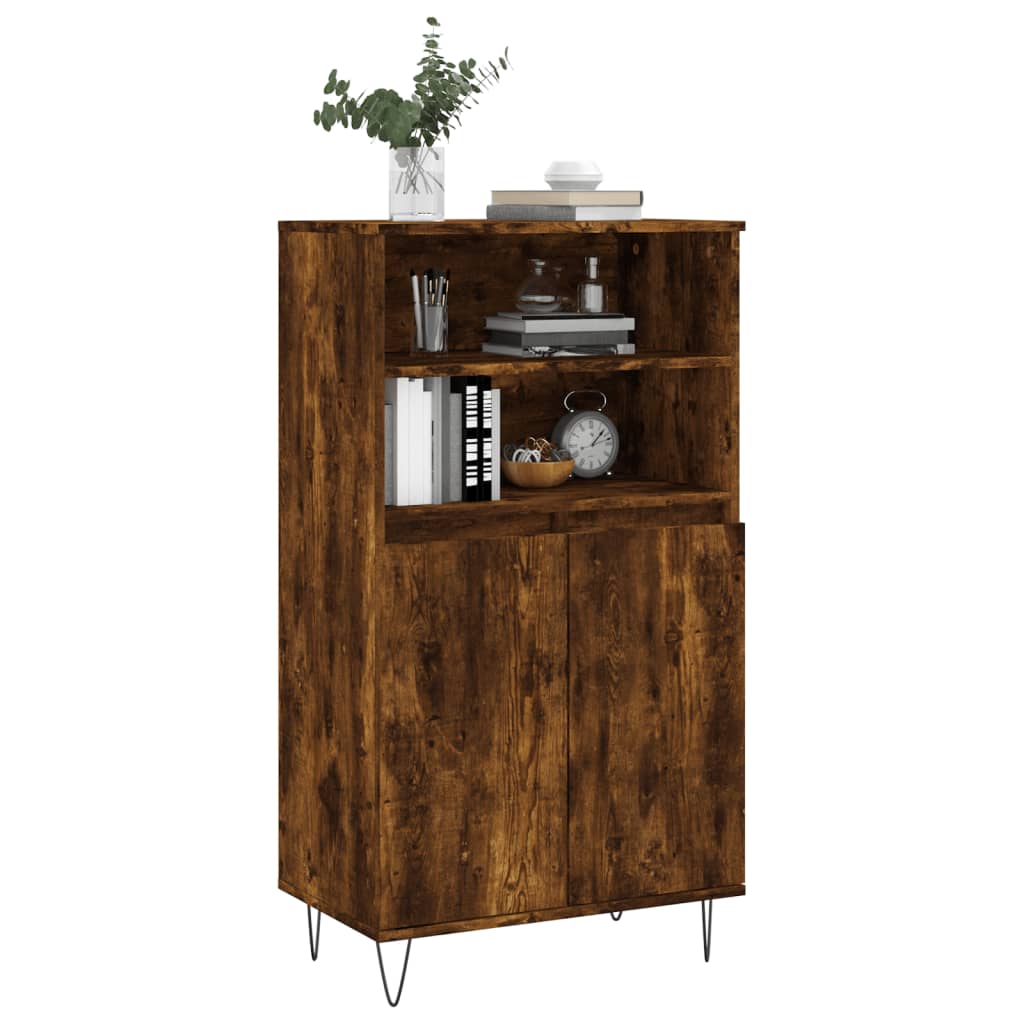 vidaXL Dulap înalt, stejar fumuriu, 60x36x110 cm, lemn prelucrat