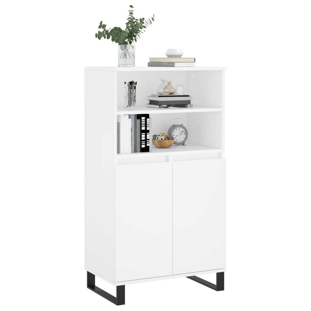 vidaXL Bufet înalt, alb, 60x36x110 cm, lemn prelucrat vidaXL Bufet înalt, alb, 60x36x110 cm, lemn prelucrat