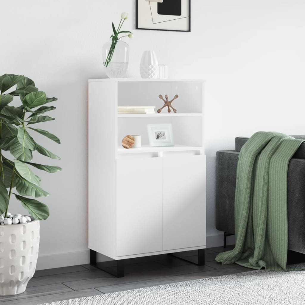 vidaXL Bufet înalt, alb, 60x36x110 cm, lemn prelucrat vidaXL Bufet înalt, alb, 60x36x110 cm, lemn prelucrat