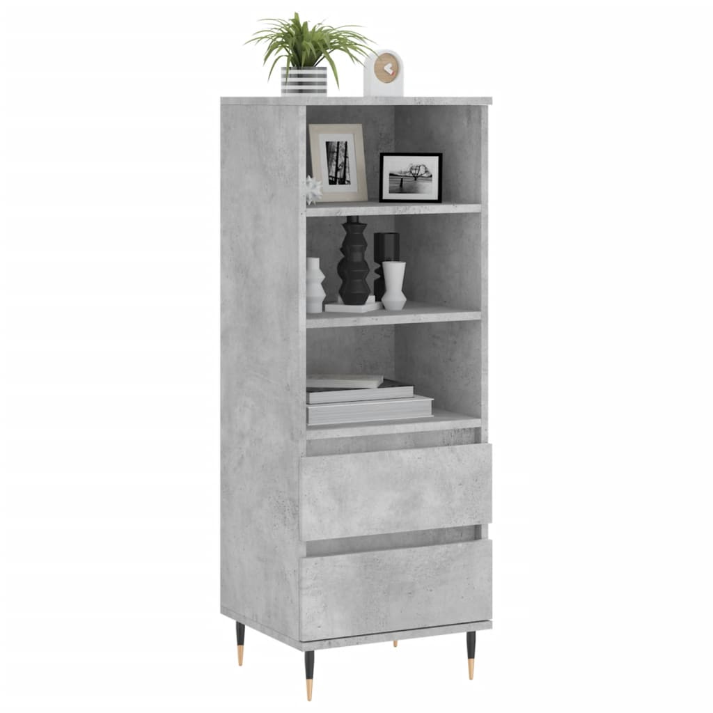 vidaXL Dulap înalt, gri beton, 40x36x110 cm, lemn compozit