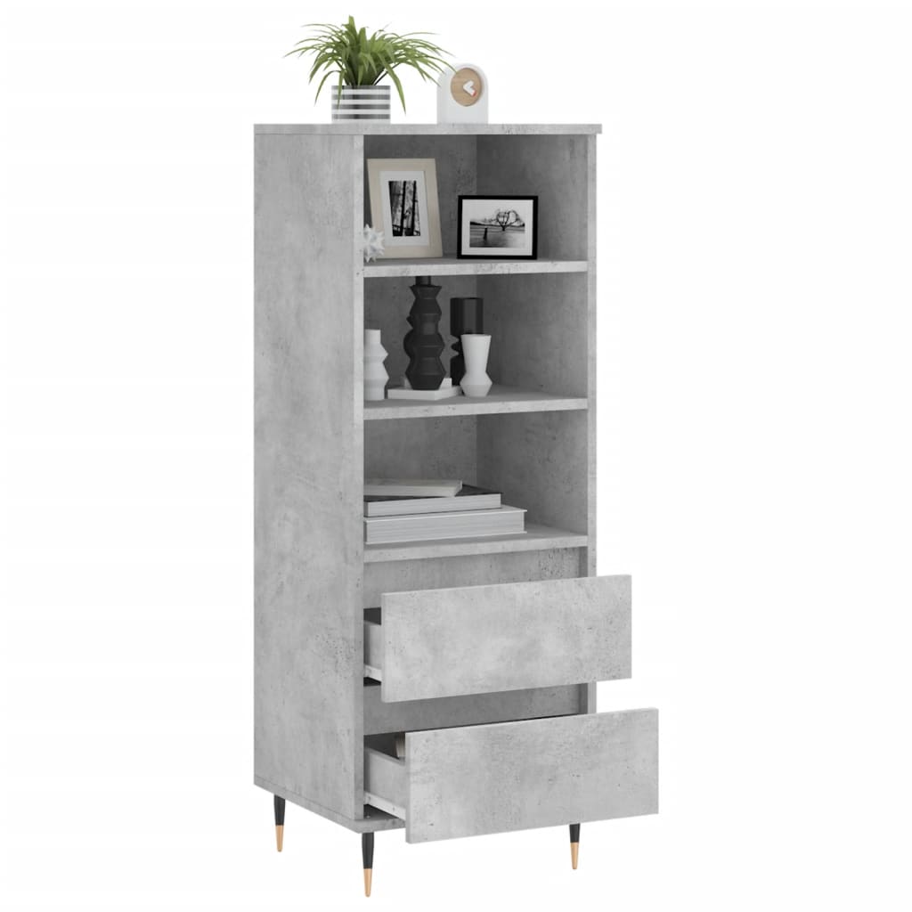 vidaXL Dulap înalt, gri beton, 40x36x110 cm, lemn compozit