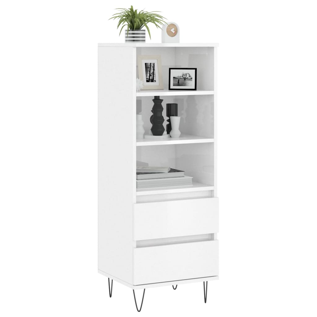 vidaXL Dulap înalt, alb extralucios, 40x36x110 cm, lemn compozit vidaXL Dulap înalt, alb extralucios, 40x36x110 cm, lemn compozit