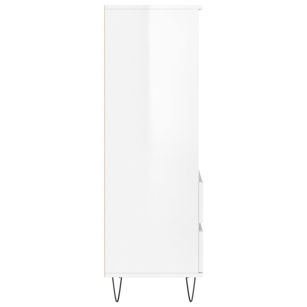 vidaXL Dulap înalt, alb extralucios, 40x36x110 cm, lemn compozit vidaXL Dulap înalt, alb extralucios, 40x36x110 cm, lemn compozit