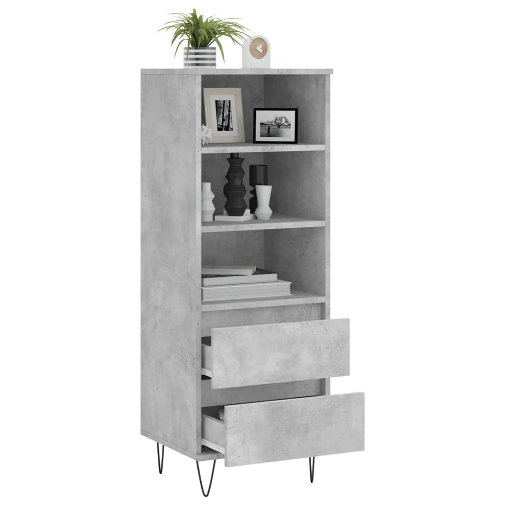 vidaXL Dulap înalt, gri beton, 40x36x110 cm, lemn compozit