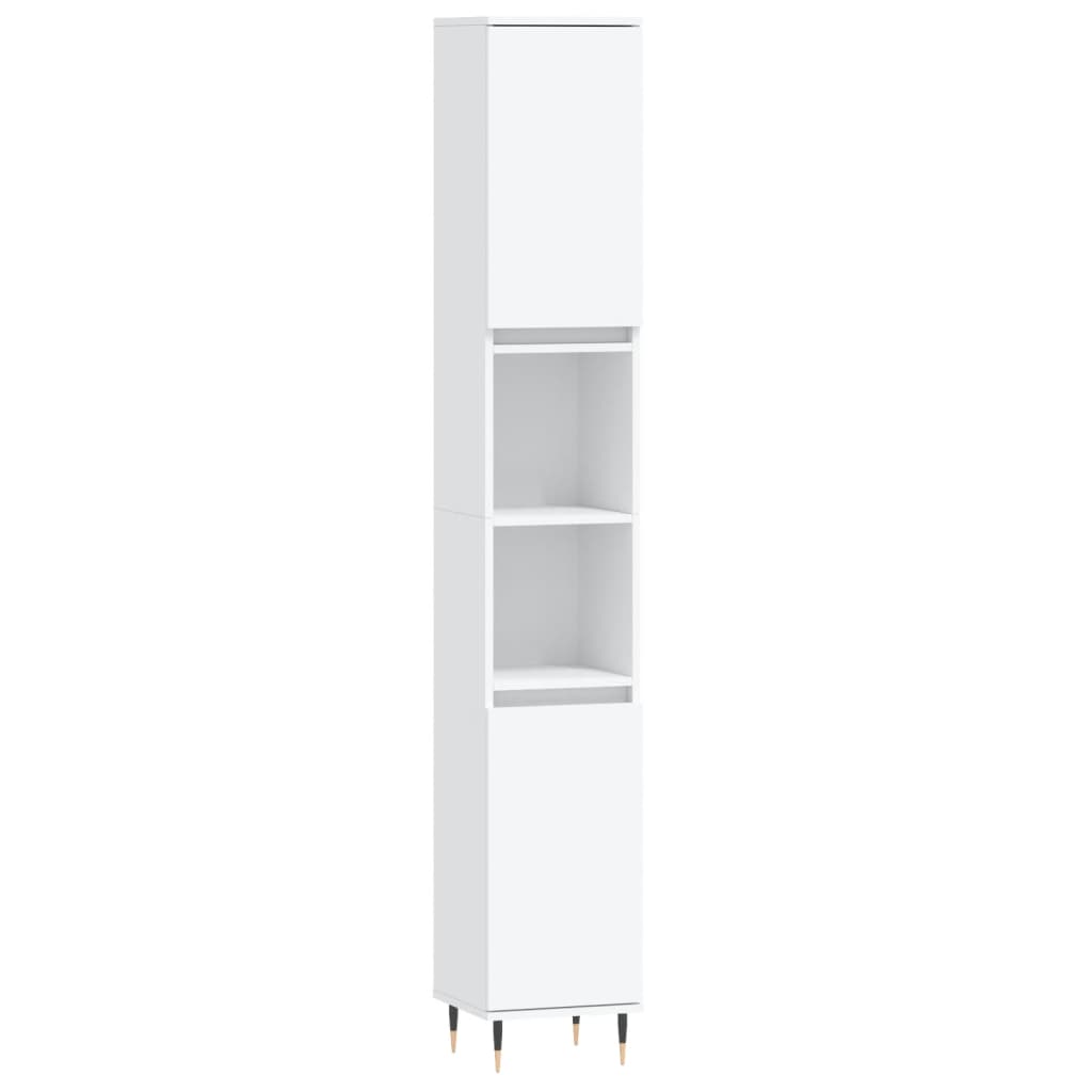 vidaXL Dulap de baie, alb, 30x30x190 cm, lemn prelucrat
