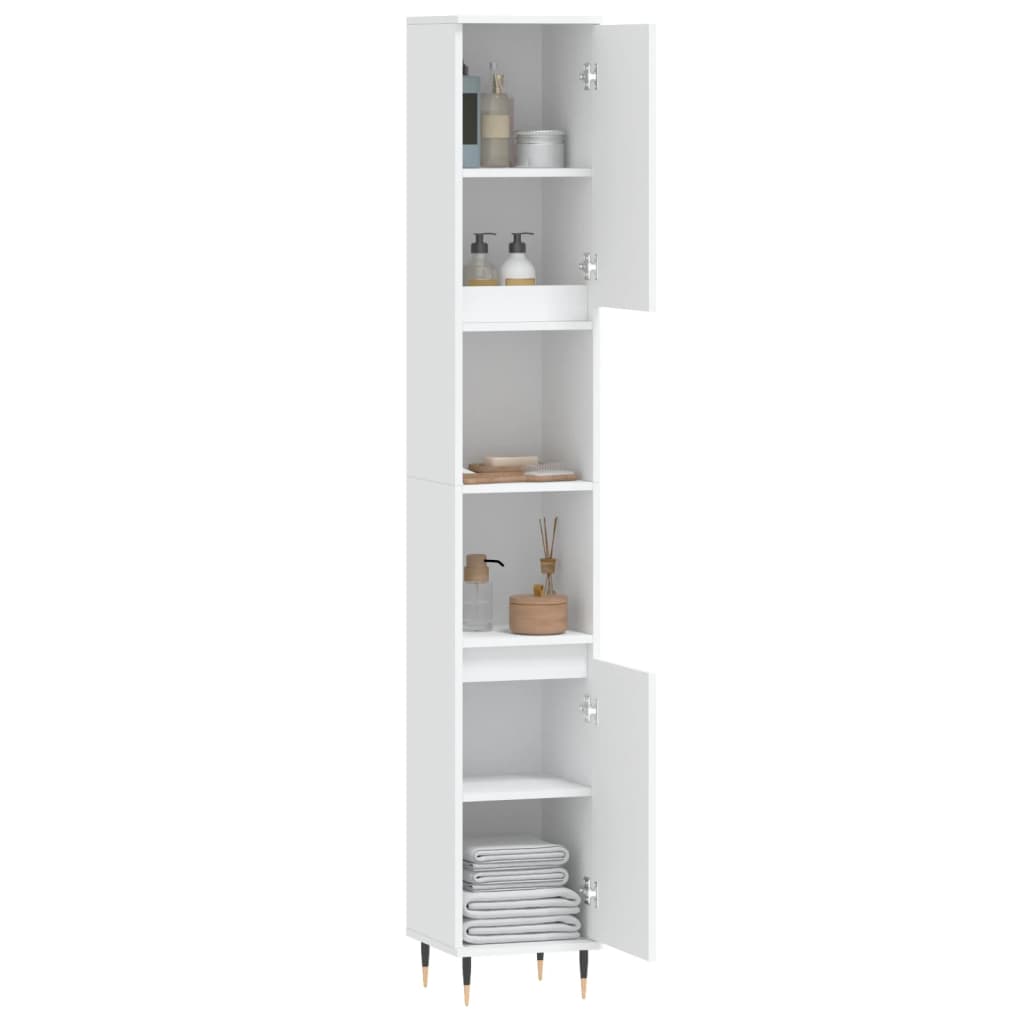 vidaXL Dulap de baie, alb, 30x30x190 cm, lemn prelucrat