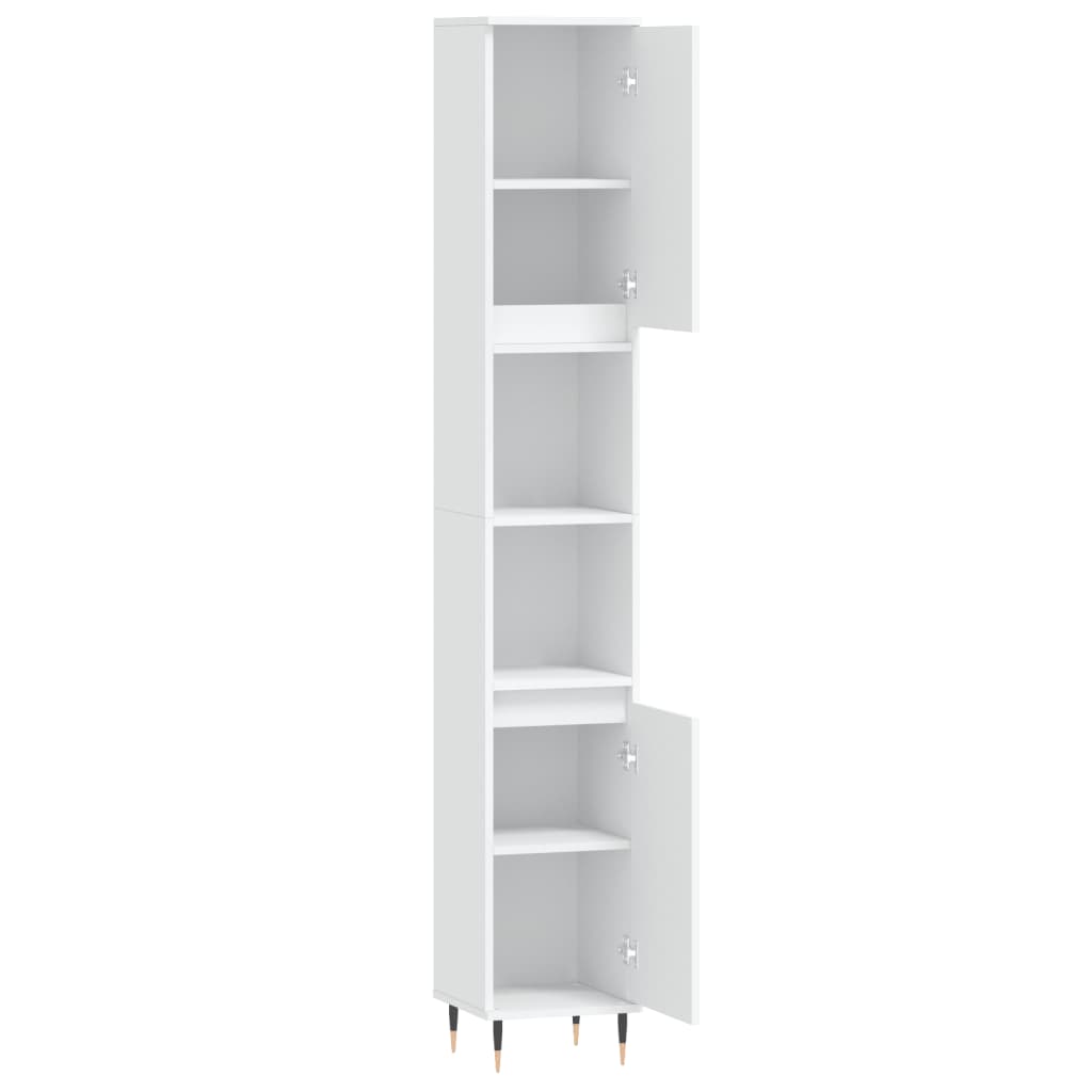 vidaXL Dulap de baie, alb, 30x30x190 cm, lemn prelucrat