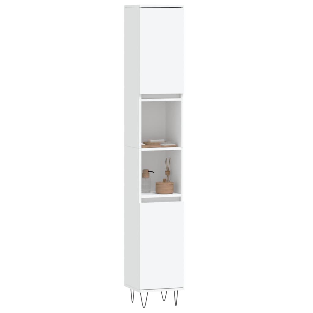 vidaXL Dulap de baie, alb, 30x30x190 cm, lemn prelucrat