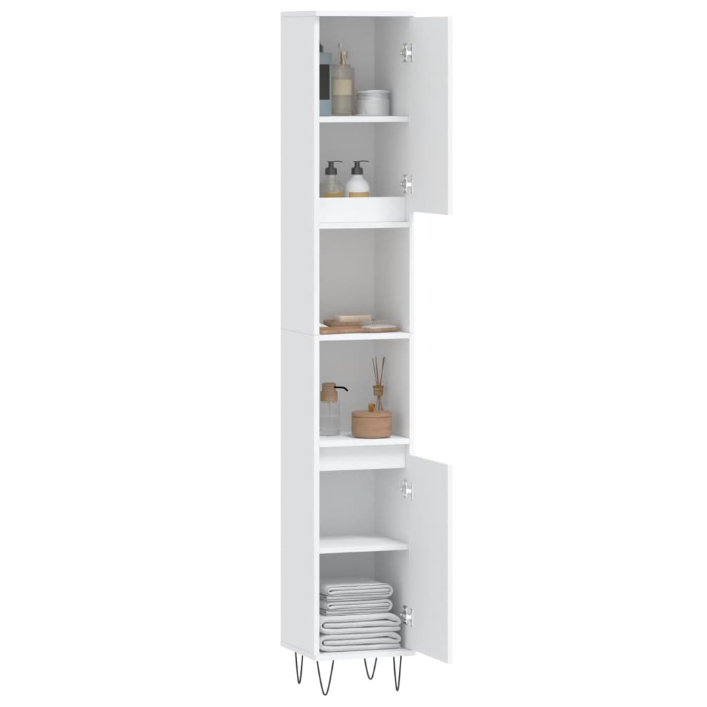 vidaXL Dulap de baie, alb, 30x30x190 cm, lemn prelucrat
