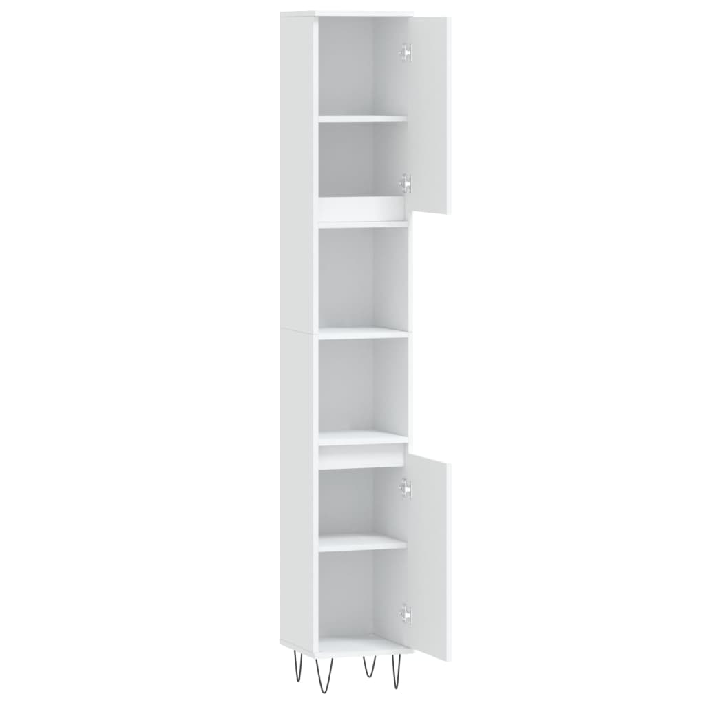vidaXL Dulap de baie, alb, 30x30x190 cm, lemn prelucrat