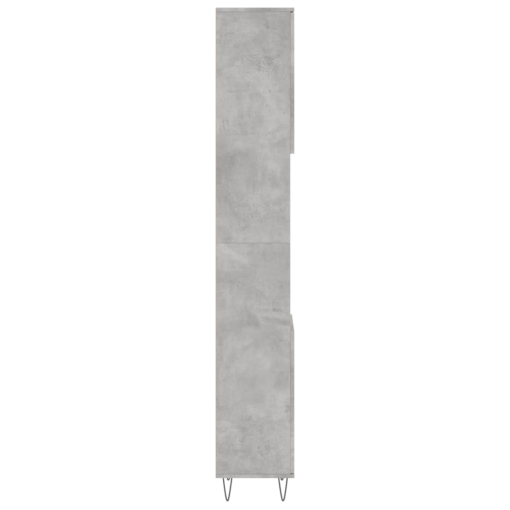 vidaXL Dulap de baie, gri beton, 30x30x190 cm, lemn prelucrat