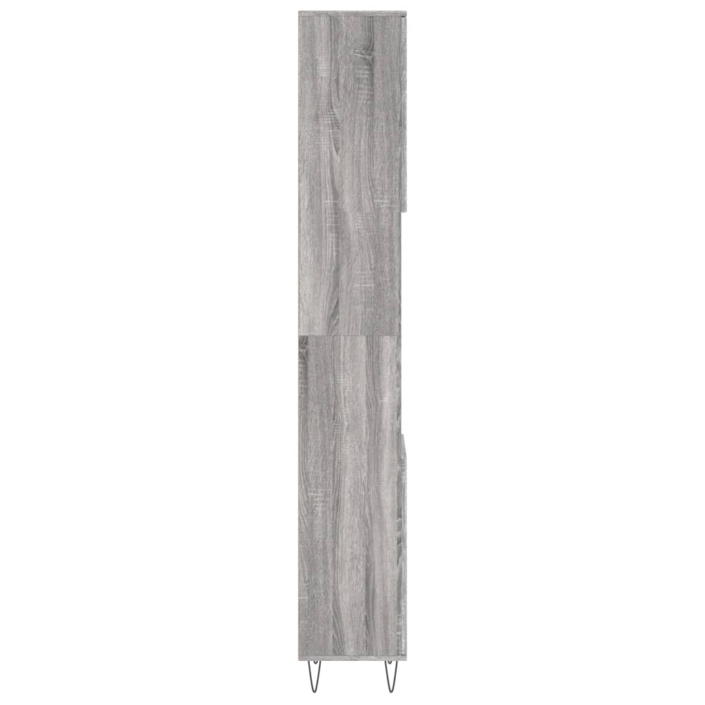 vidaXL Dulap de baie, gri sonoma, 30x30x190 cm, lemn prelucrat