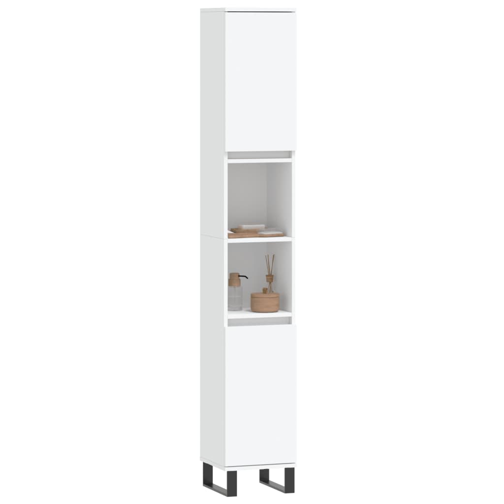 vidaXL Dulap de baie, alb, 30x30x190 cm, lemn prelucrat