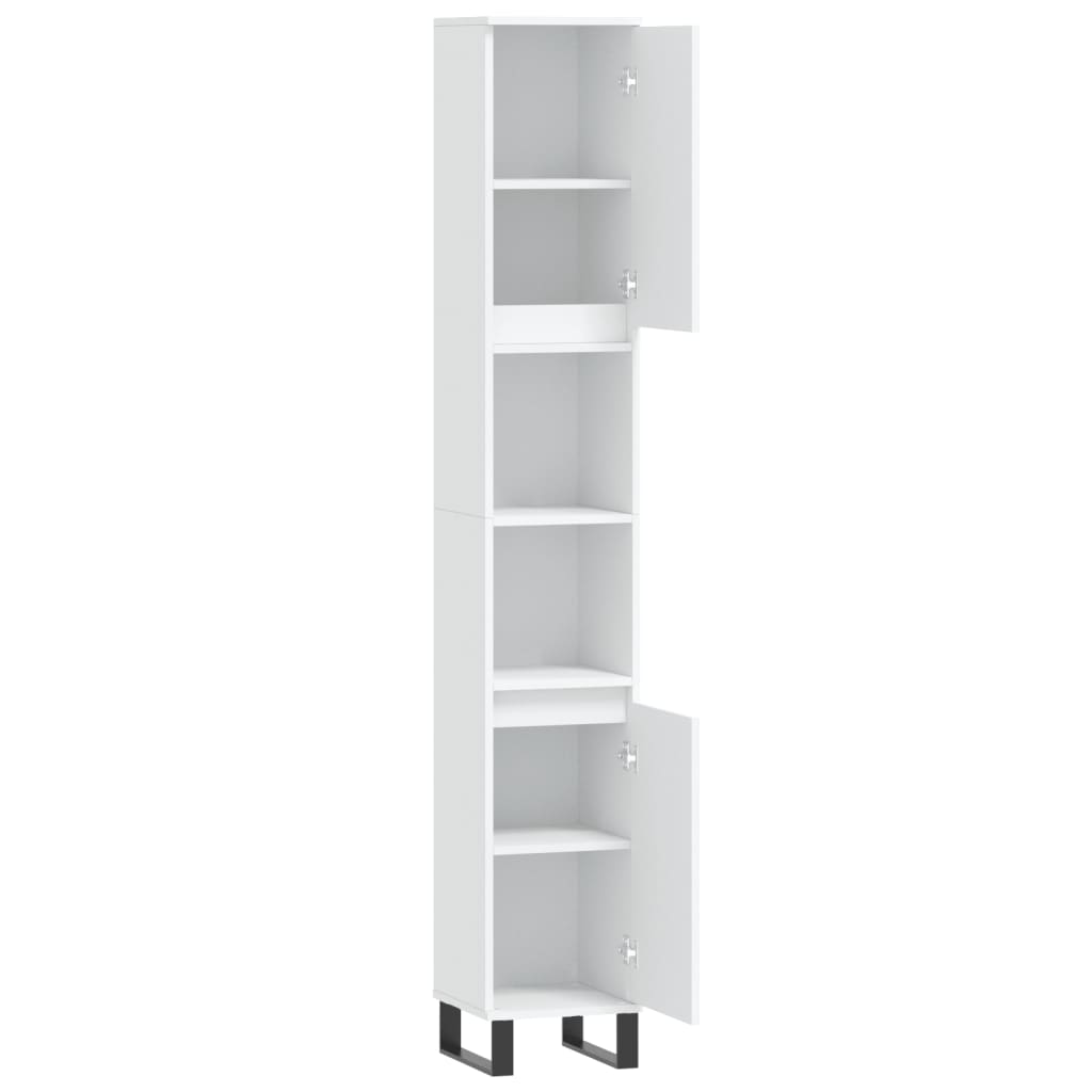 vidaXL Dulap de baie, alb, 30x30x190 cm, lemn prelucrat