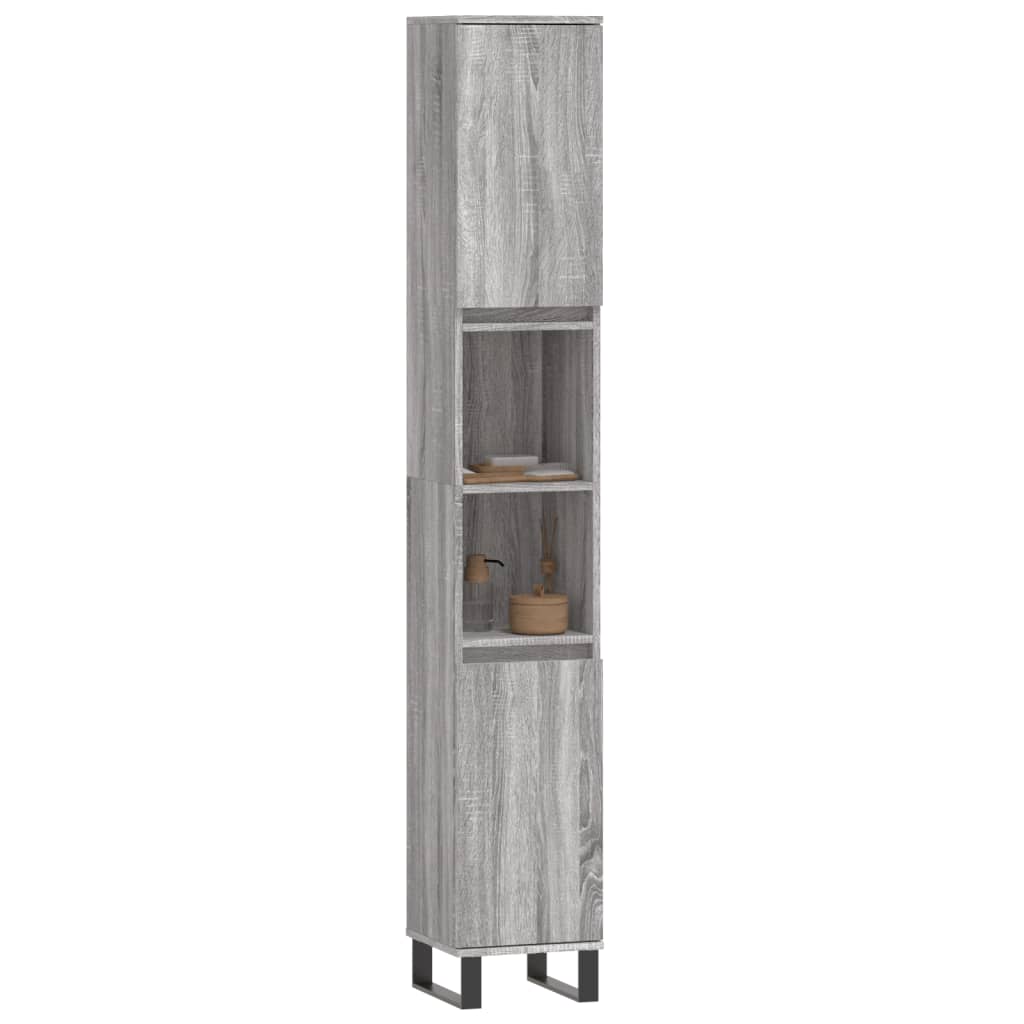 vidaXL Dulap de baie, gri sonoma, 30x30x190 cm, lemn prelucrat vidaXL Dulap de baie, gri sonoma, 30x30x190 cm, lemn prelucrat