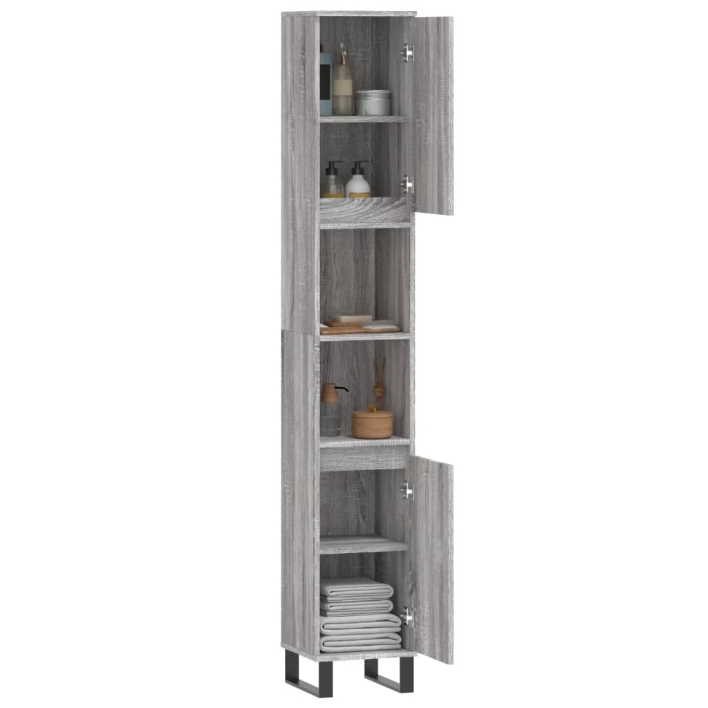 vidaXL Dulap de baie, gri sonoma, 30x30x190 cm, lemn prelucrat vidaXL Dulap de baie, gri sonoma, 30x30x190 cm, lemn prelucrat